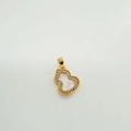 18K gold-plated gourd pendant with white shell inlay and sparkling crystals - Gourd - Gold