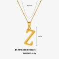 Golden stainless steel necklace featuring a letter Z pendant and twist chain - Letter Z