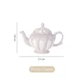 Lavender and cream vintage ceramic teapot with floral relief patterns, 18cm height - Athens Pot / Purple
