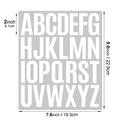 Detailed size guide of 2-inch white capital letter stickers for industrial labeling - 2 Inch 26 Letters / White