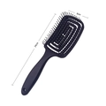 Professional black vented hair brush for volume and scalp massage 24cm size - Black