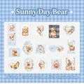 Sunny Teddy Bear theme retro stickers for scrapbooking, 30 pieces set in synthetic paper - Sunny Day Bear