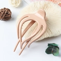 Glossy nude pink hollow claw clip with multi-teeth design for secure hair styling - Glossy Nude Pink