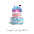 Gabby's Dollhouse rainbow cake topper with Happy Birthday text for party decor - Large Cake Topper - 1PCS