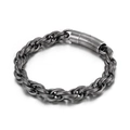 Pulsera punk para hombre de acero de titanio trenzado en plata vintage con cierre imán - 23CM / Plata Gastada