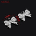 Ciondoli a fiocco in acciaio inox argento per gioielli con larghezza 1,5 cm e foro da 0,2 cm - Stile C / Color Acciaio