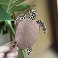 Pink tortoise shell acetate hair claw clip with golden shell details for high ponytails - Large / Dark Coffee (Approx. 11cm)