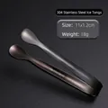 Black electroplated 304 stainless steel ice tongs, 11x1.2cm size with SUS 304 engraved - 304 Stainless Steel Ice Tongs [Black]