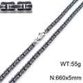 660x5mm vintage silver stainless steel box chain necklace for men with 55g weight - Antique Black Necklace