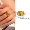 Golden palm design titanium steel open ring for women with unique artistic hand shape - Gold 30