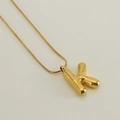 Golden 3D bubble letter K pendant necklace with sleek snake chain for women - Letter K / Gold