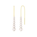 Elegant 925 sterling silver drop earrings featuring graduated natural freshwater pearls - GPE72-14K Gradient Pearl Ear Threader / Gold