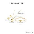 Dettagli dei parametri della parure di cuori in acciaio inossidabile dorato con misure - Set da 3 pezzi (KS119865-K) / Oro