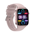 Pink silicone band ET570 smartwatch with rose gold case and health tracking display - Pink