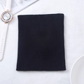 Tour de cou en maille de cachemire noir élastique avec texture côtelée à plat - Noir
