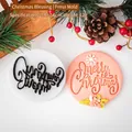 Merry Christmas Keksstempel-Form mit Schneeflocken und rosa Fondant-Muster - Weihnachtswünsche I