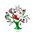 Christmas tree brooch with green enamel and holiday charms like snowmen and candy canes - Green Christmas Tree with Elements (YNCP5763)