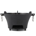 Stufa a carbone portatile in ghisa nera con maniglie laterali e base a tre gambe solida - Stufa a carbone 20CM