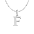 Minimalist titanium steel necklace featuring a Letter F pendant and elegant flat snake chain - Letter F / 1 Piece / Steel