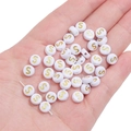4x7mm white acrylic alphabet bead with golden letter S for DIY jewelry making - Letter S