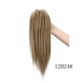 Golden brown highlighted straight ponytail extension with claw clip hairpiece style - Golden Brown Highlight (12H24#)
