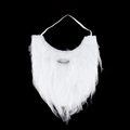 White curly Santa Claus beard wig set with elastic strap for Christmas costume party - Standard Beard