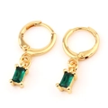 Eleganti orecchini in oro con pendenti rettangolari in zircone verde vibrante - Verde