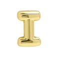 Polished 18k gold bubble initial letter I charm for DIY alphabet bracelet jewelry - Gold Letter-I