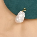 Baroque freshwater pearl pendant with S925 sterling silver gold-plated clasp on velvet - Fish Tail Style