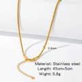 2.4mm gold stainless steel O-chain necklace with 45cm length and lobster clasp - HC0061G-Cauliflower/Textured Chain
