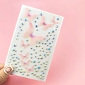 Pink butterfly makeup stickers with iridescent rhinestones for fairy eye decoration - Light Pink Butterfly (BJA-609)