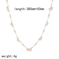 Marine style 18k gold stainless steel necklace with small pearls and shell charms - Shell Necklace (TN3446)