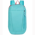 Minimalist turquoise outdoor backpack with red zippers and durable nylon material - Green