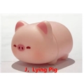 Cute pink soft silicone pig figurine desktop ornament with a round squeeze texture - 3061 Pig Crawl Figurine