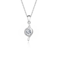 Elegant D-color moissanite S925 sterling silver teardrop pendant with white gemstone - Curve Intersection (fddz-010) / White Gold