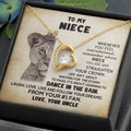 Gold heart necklace with zircon pendant and inspirational message card in gift box - Gold Plated Heart Pendant + O-Chain + Message Card