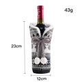 Funda de punto para botella de vino de Navidad en gris y blanco con motivo de reno - Gris