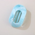 Blue and white marble pattern ABS hair claw clip with elegant oval floral design - Bulk Packaging / Oval Clip / Light Blue
