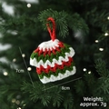 Mini maglione intrecciato a mano per albero di Natale in rosso verde e bianco 7cm - Maglione di Natale