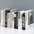 Set of 12 minimalist black and white decorative faux books for modern home shelf styling - Faux Book Set 2 (12 Books)
