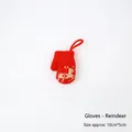 Red deer knit mitten ornament for Christmas tree decor, size 10x5cm with hanging loop - Deer Mitten Ornament (1 PC)