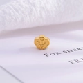 Exquisite S925 sterling silver Ruyi lock charm with heart pattern and matte gold finish - Type B - Lucky Cloud Round Bead