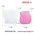 Tulip flower silicone mold for DIY candles and gypsum crafts, includes size and weight info - G0430-3 Small Bud
