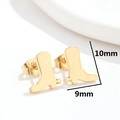 Minimalist gold star boot-shaped stud earrings for women with detailed 10mm size markings - Boots Gold