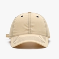 Classic light khaki washed cotton baseball cap with wide brim and vintage distressed style - Adjustable / Khaki (25A374)