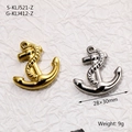 Polished stainless steel nautical anchor pendants in gold and silver finishes, 28x30mm - Style 9 (S-KLJ521-Z) / Steel
