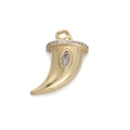 Golden horn pendant accessory with marquise zircon and sparkling crystal embellishments - Horn Rhinestone Pendant
