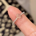Elegant adjustable pink diamond ring with sparkling halo and silver band for women - Marquise Gradient Pink Zirconia
