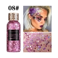 Glinsterende paarse ooggel tint 08 met hart- en stervormen voor podium make-up - Nr. 8 Magenta