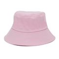 Classic pink cotton bucket hat with a wide brim and reinforced stitching in a solid color - Pink